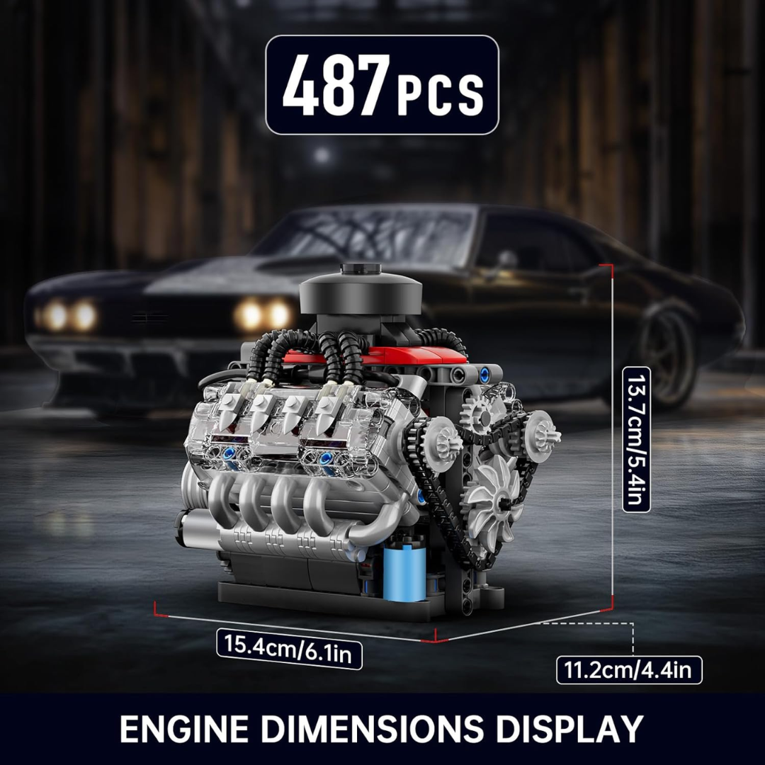 3D Printed V8 Engine Buildable Mechanical Kit