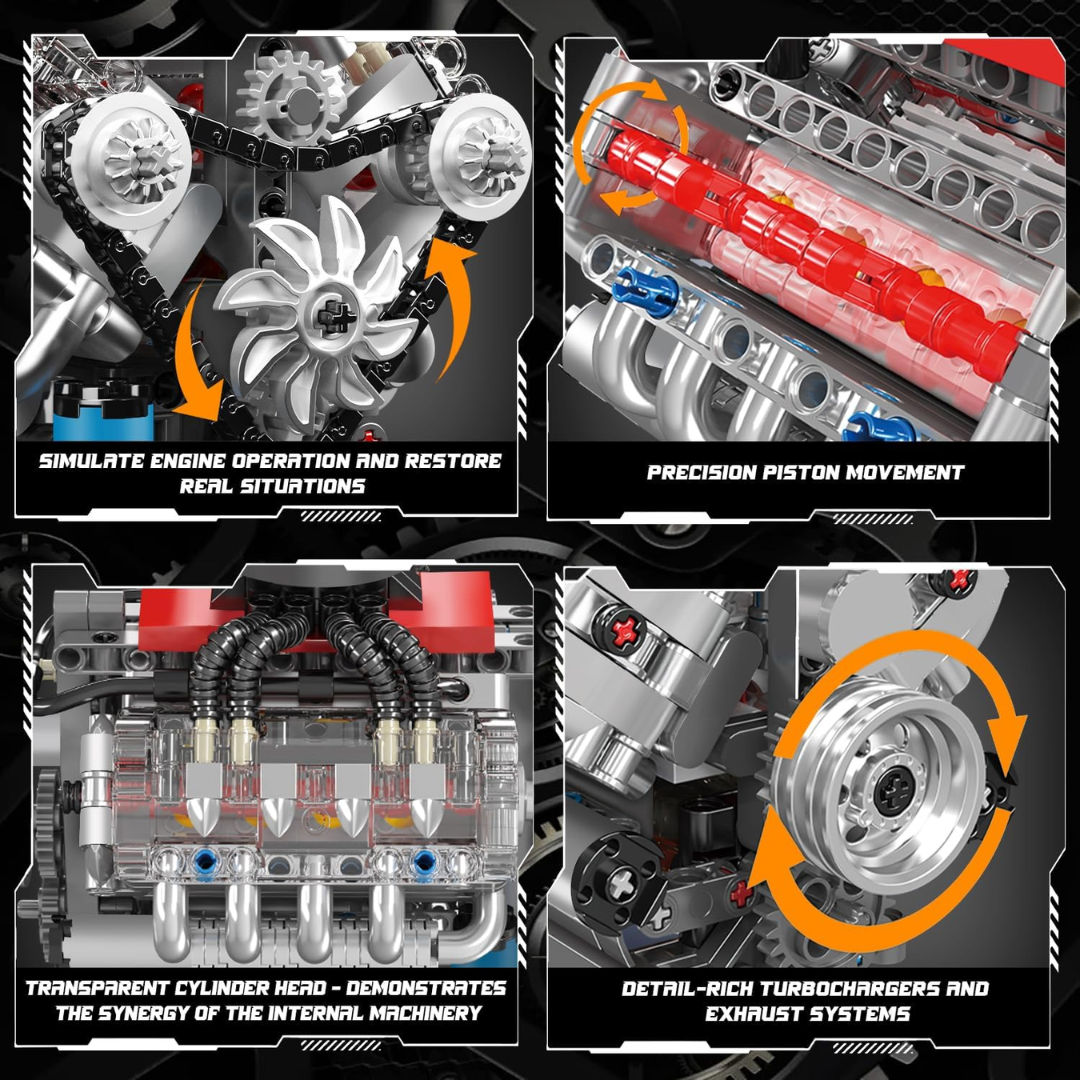 3D Printed V8 Engine Buildable Mechanical Kit 