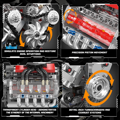 3D Printed V8 Engine Buildable Mechanical Kit 