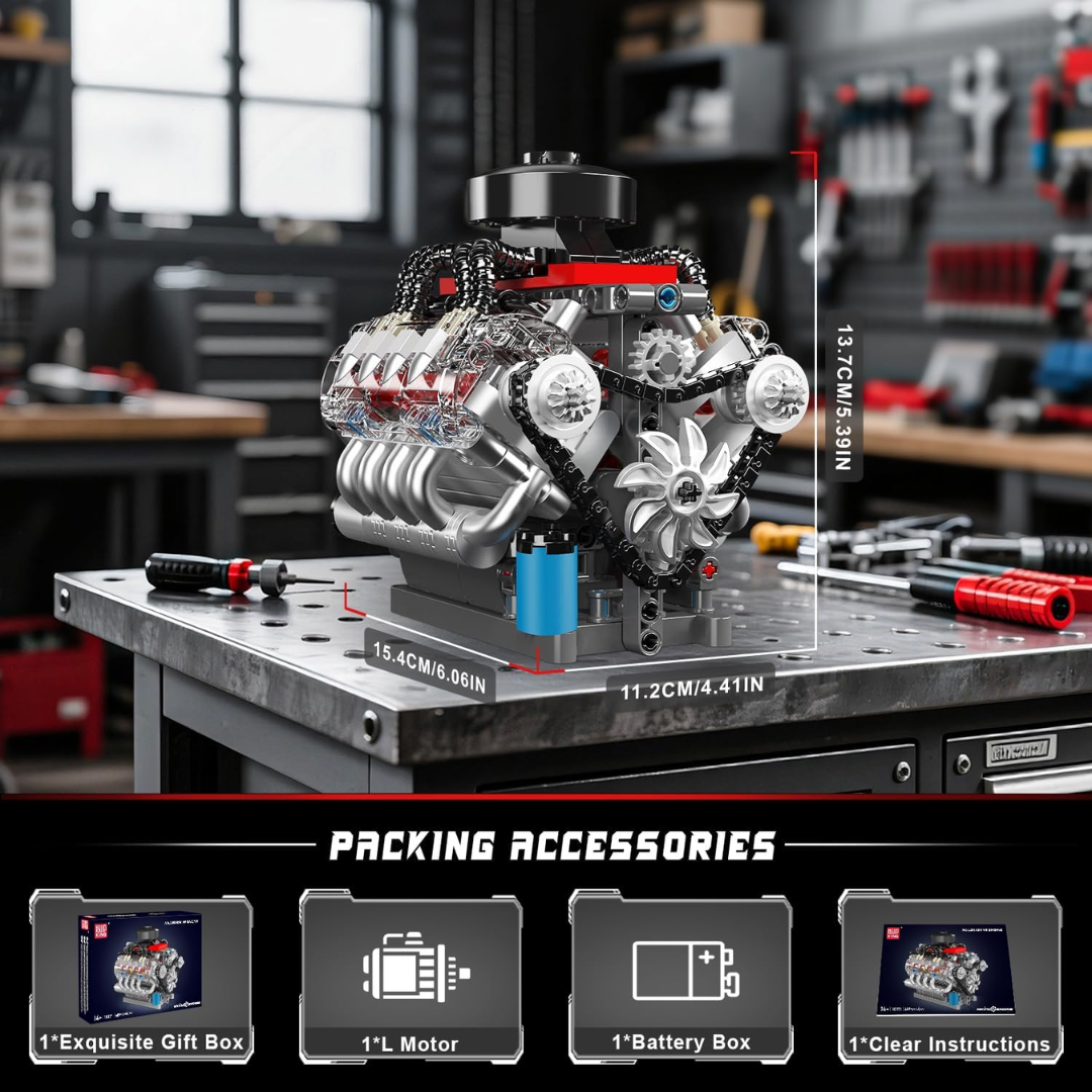 3D Printed V8 Engine Buildable Mechanical Kit 