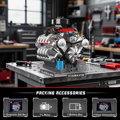 3D Printed V8 Engine Buildable Mechanical Kit 