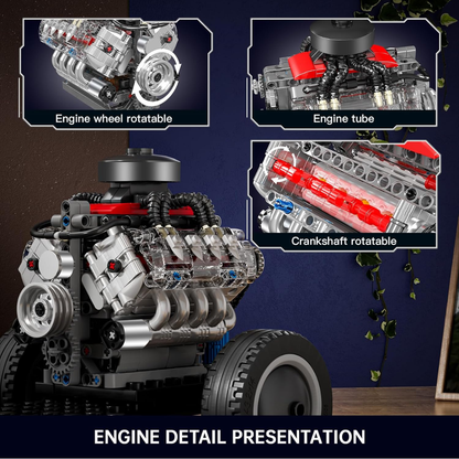 3D Printed V8 Engine Buildable Mechanical Kit 